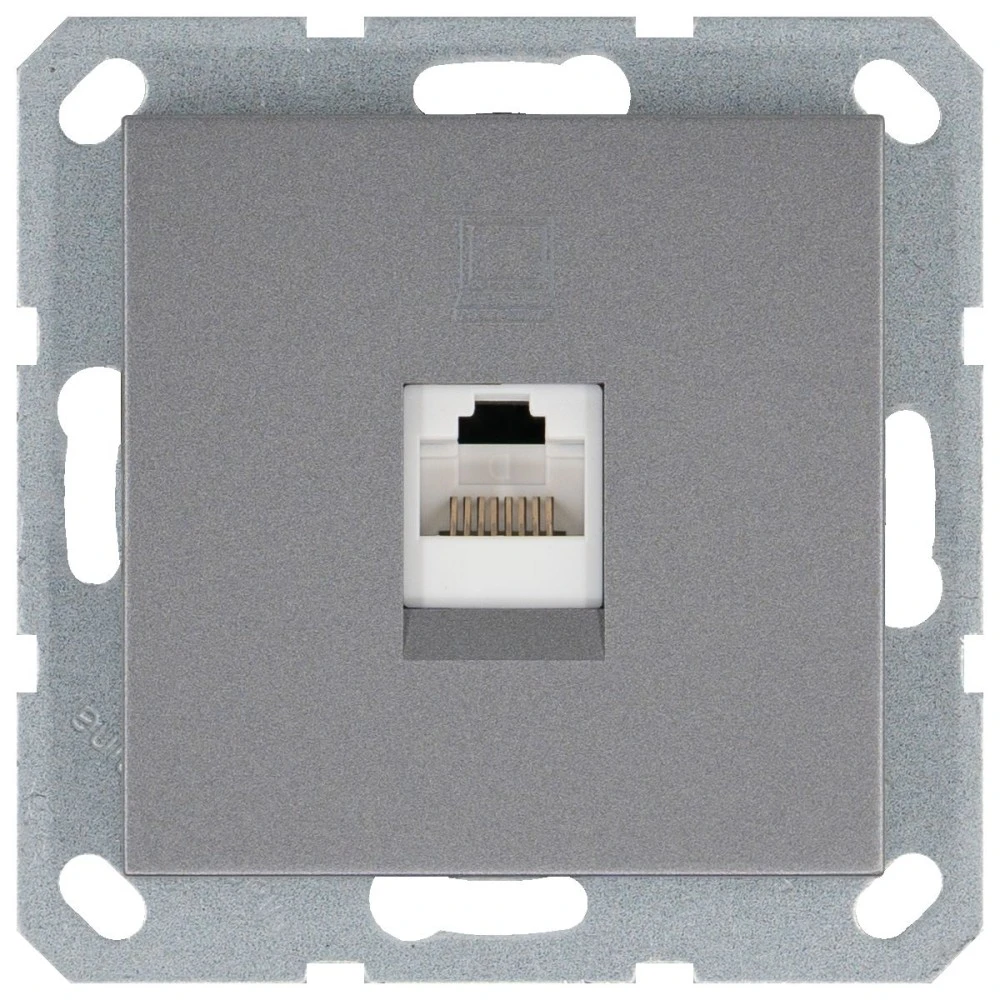 Интернет-розетка RJ-45 Jasmart в цвете «Алюминий»