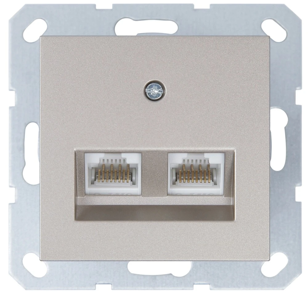 Интернет-розетка RJ-45 Jasmart в цвете «Шампань»