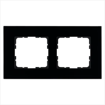 Рамка Jasmart на 2 поста в цвете «Стекло Black Glass»