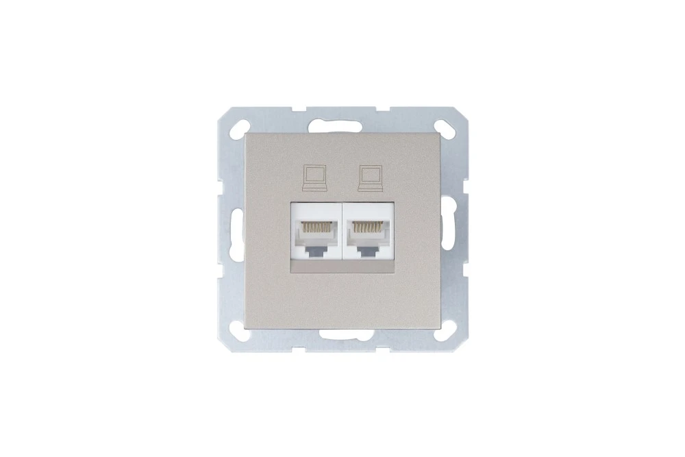 Интернет-розетка RJ-45 Jasmart в цвете «Шампань»