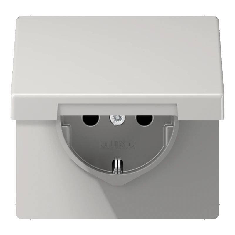 SCHUKO®-розетка, Safety Plus, Дюропласт, светло-серый