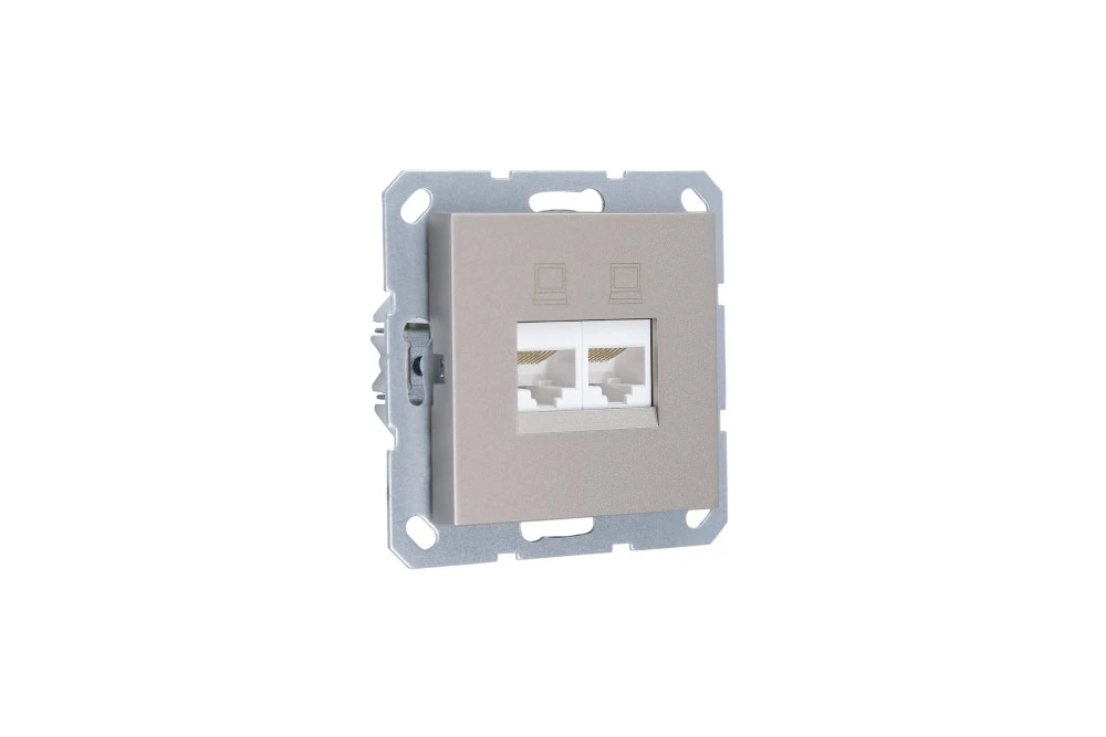 Интернет-розетка RJ-45 Jasmart в цвете «Шампань»