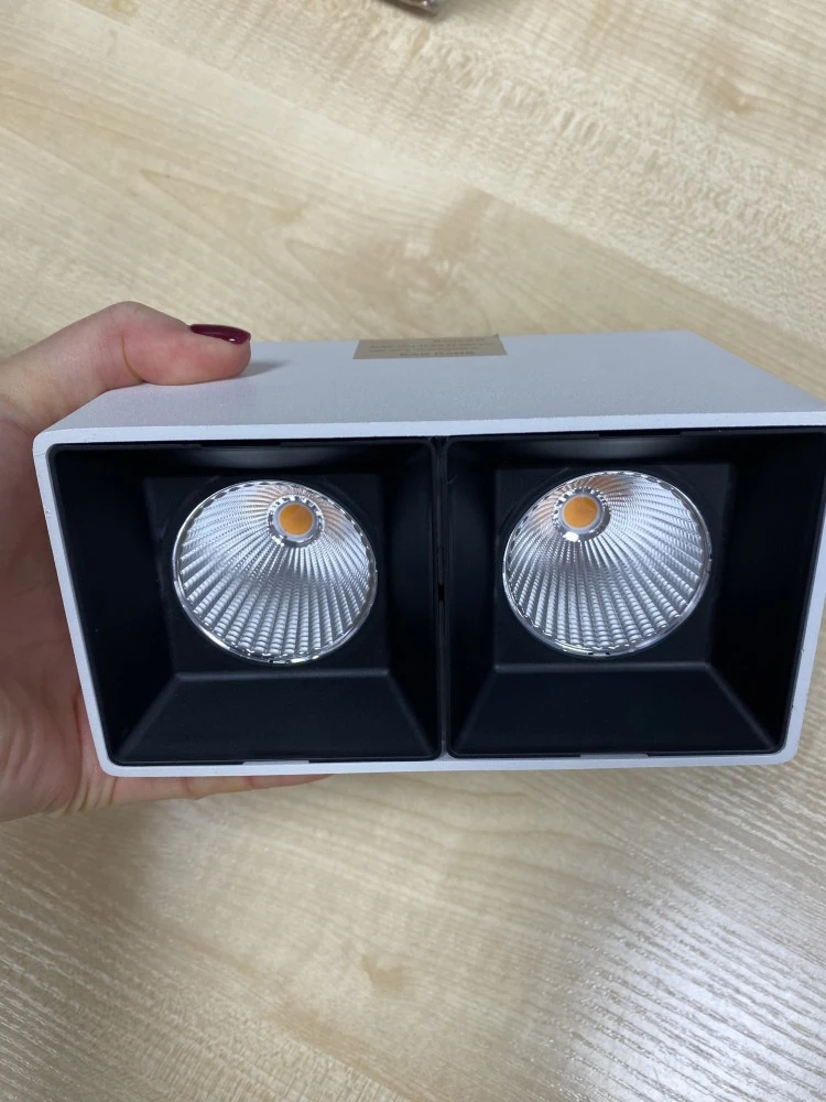 Накладной светильник E DINBURGH 220V, 10W*2, 155*80*95, 3000K, 36°, белый+черный