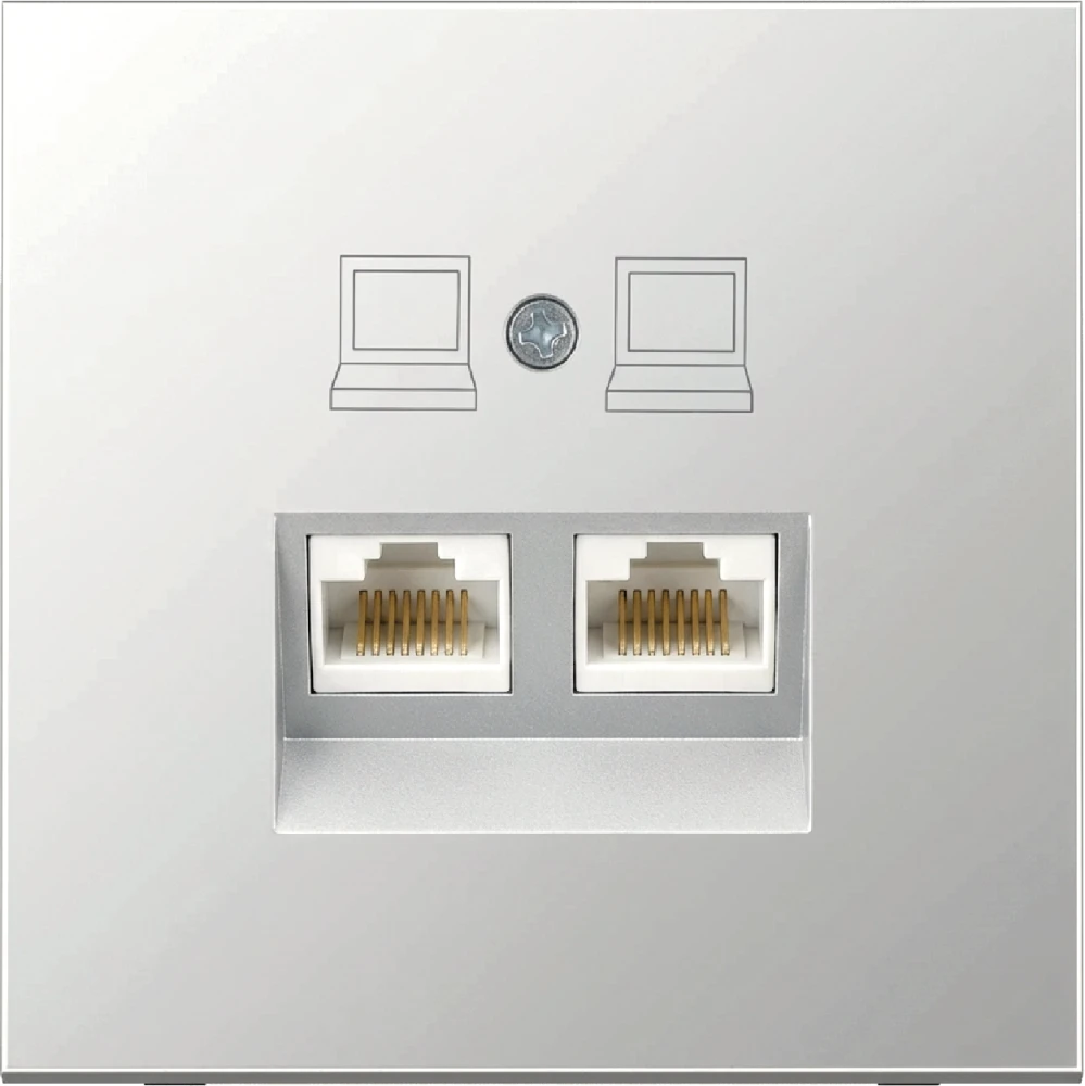 Интернет-розетка RJ-45 Jasmart в цвете «Алюминий»