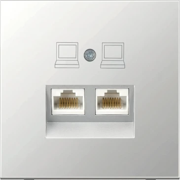 Интернет-розетка RJ-45 Jasmart в цвете «Алюминий»