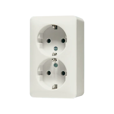 SCHUKO®-розетка, 2-постовая, слоновая кость