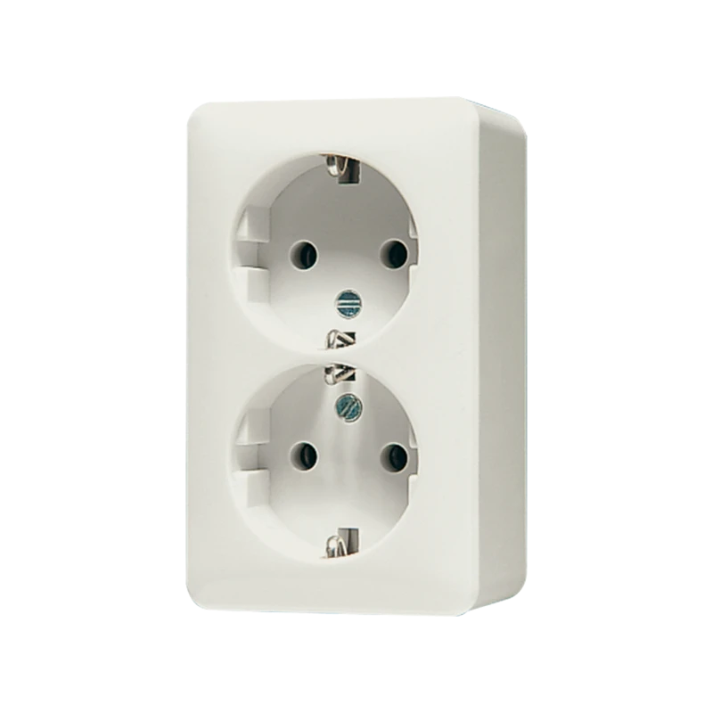 SCHUKO®-розетка, 2-постовая, слоновая кость