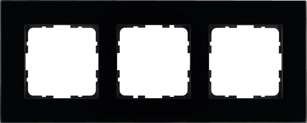 Рамка Jasmart на 3 поста в цвете «Стекло Black Glass»