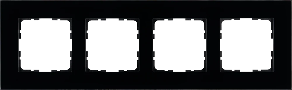 Рамка Jasmart на 4 поста в цвете «Стекло Black Glass»