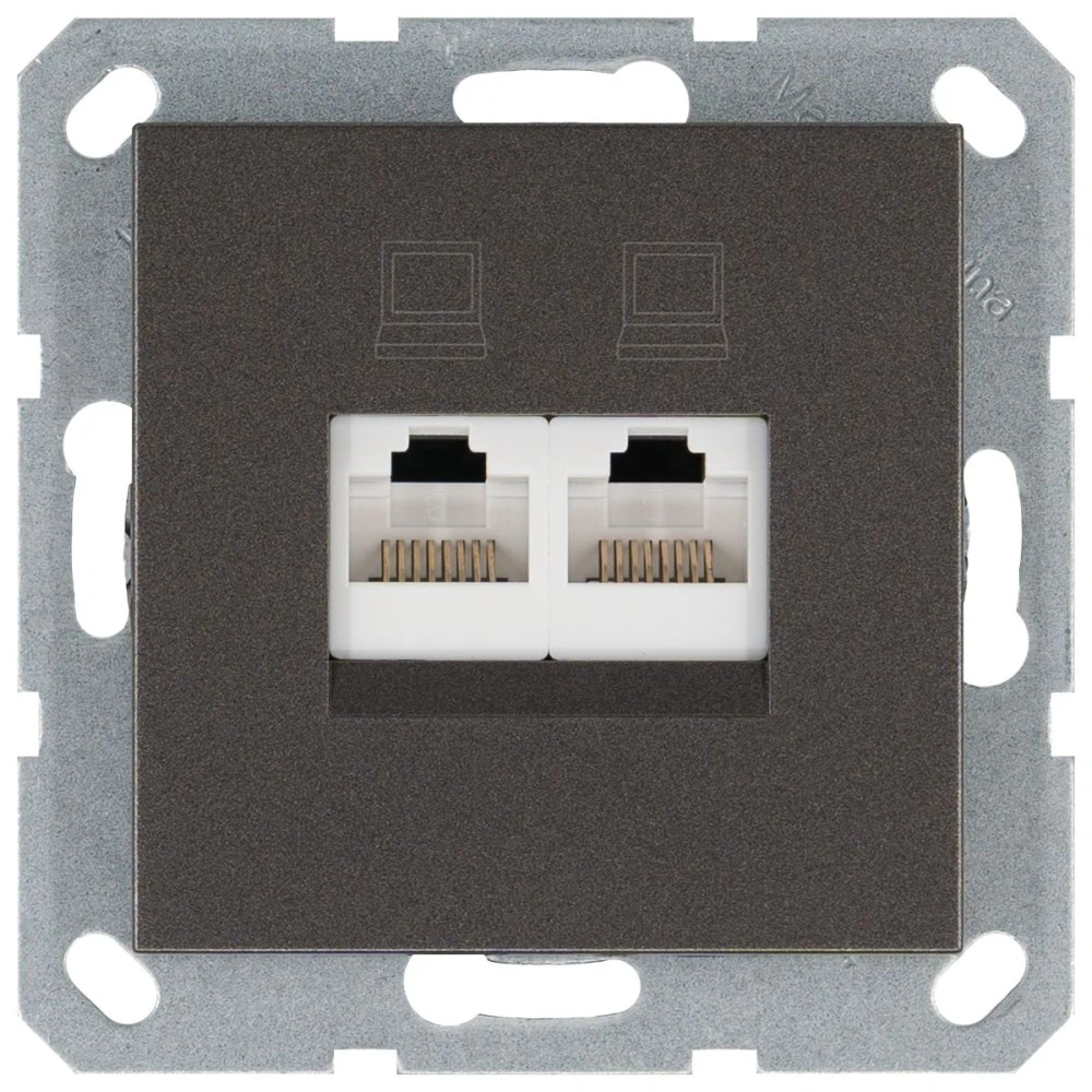 Интернет-розетка RJ-45 Jasmart в цвете «Мокко»