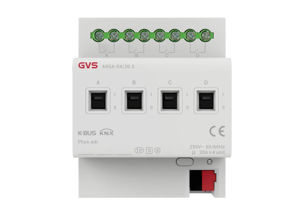 Актуатор на 4 канала, 20А KNX Secure