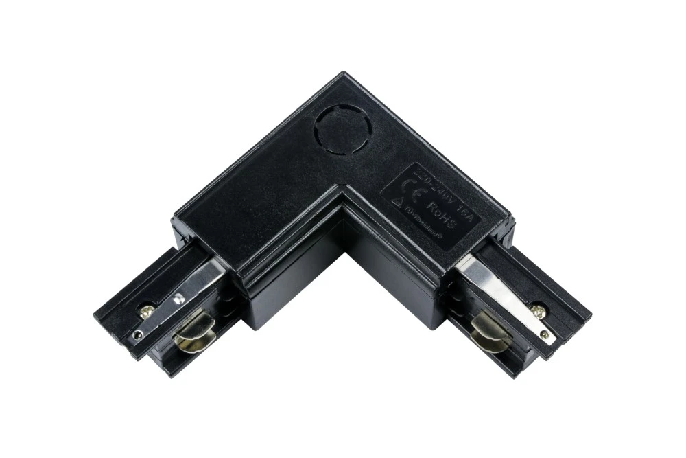 Угловой токоподвод внутренний TRINITY 220V, 98mm*98mm, черный