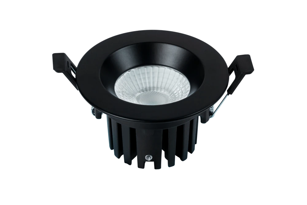 Встраиваемый светильник LUX 220V, 10W, Ø90, 3000K, 60°, IP54, черный
