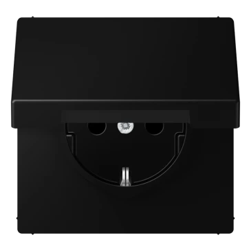 SCHUKO®-розетка, Safety Plus, Лакированный термопласт, матовый чёрный графит