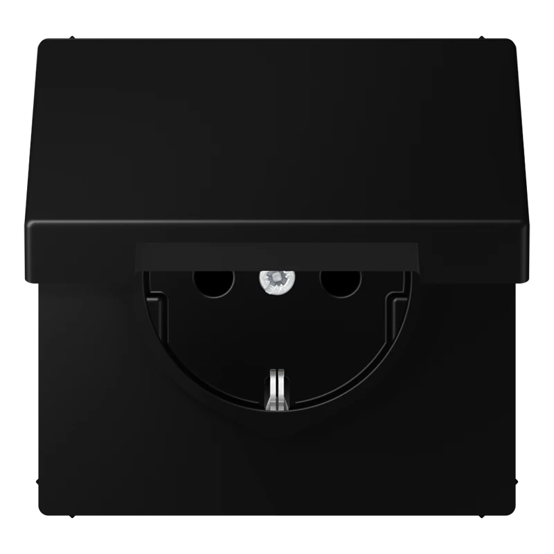 SCHUKO®-розетка, Safety Plus, Лакированный термопласт, матовый чёрный графит