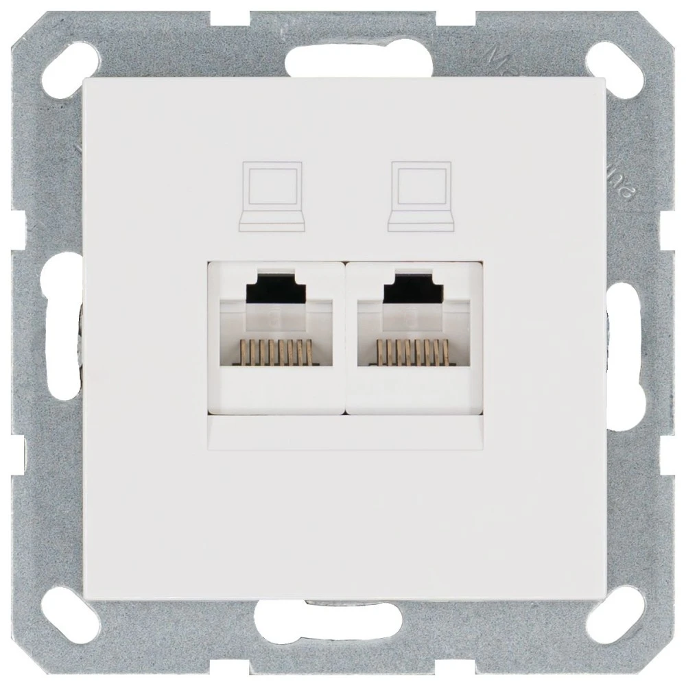 Интернет-розетка RJ-45 Jasmart в цвете «Белый глянцевый»