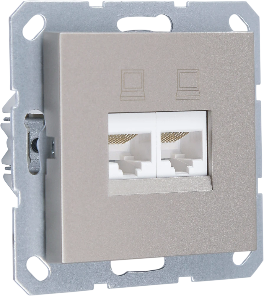 Интернет-розетка RJ-45 Jasmart в цвете «Шампань»