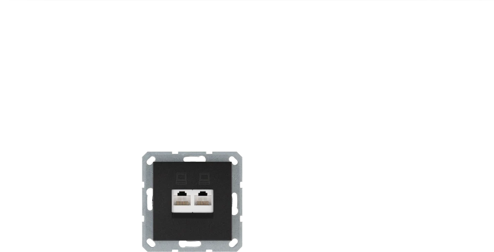 Интернет-розетка RJ-45 Jasmart в цвете «Антрацит»