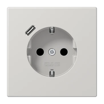 SCHUKO®-розетка с зарядным USB-устройством (быстрая зарядка JUNG Quick Charge®), Safety Plus, Термопласт