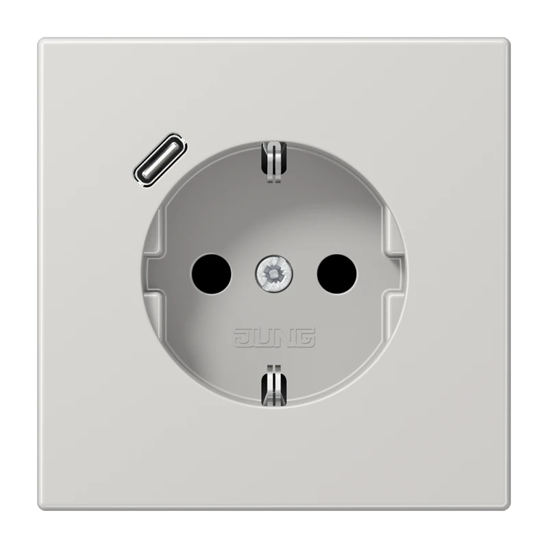 SCHUKO®-розетка с зарядным USB-устройством (быстрая зарядка JUNG Quick Charge®), Safety Plus, Термопласт