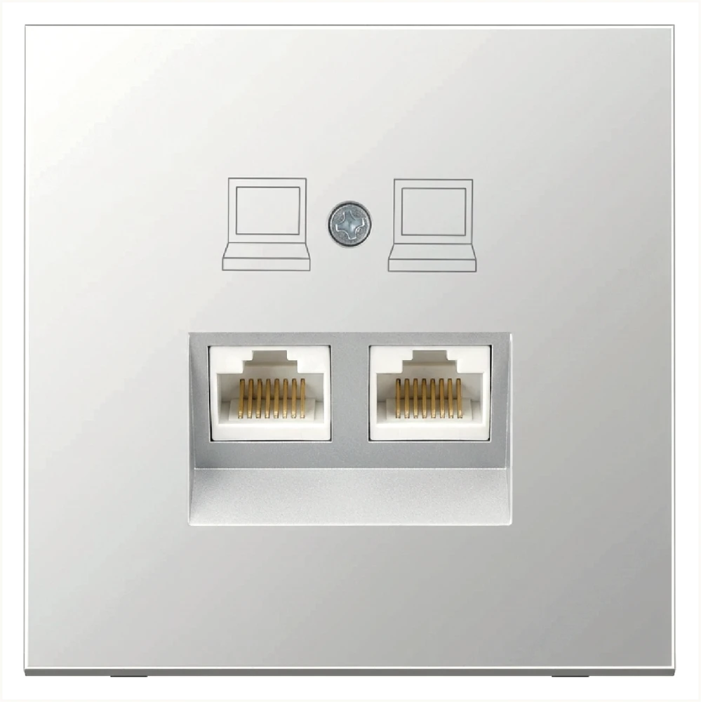 Интернет-розетка RJ-45 Jasmart в цвете «Алюминий»