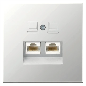 Интернет-розетка RJ-45 Jasmart в цвете «Алюминий»