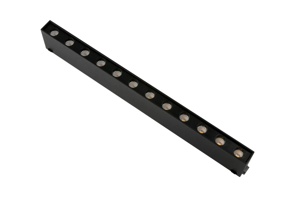 Трековый светильник ONYX 24V, 12W, 260*15*40, 3000K, 38°, черный