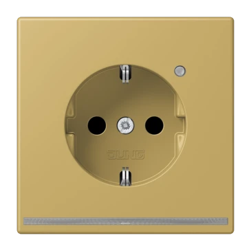 SCHUKO®-розетка с ориентационной светодиодной подсветкой, Safety Plus, Лакированный термопласт, латунь Classic
