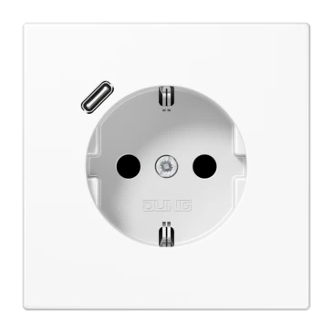 SCHUKO®-розетка с зарядным USB-устройством (быстрая зарядка JUNG Quick Charge®), Safety Plus, Термопласт
