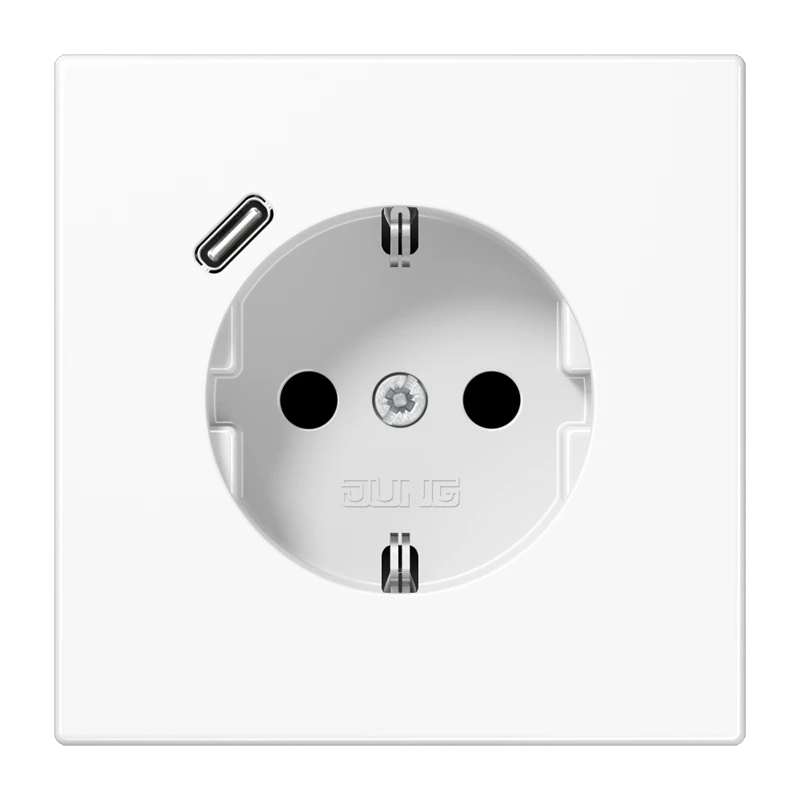 SCHUKO®-розетка с зарядным USB-устройством (быстрая зарядка JUNG Quick Charge®), Safety Plus, Термопласт