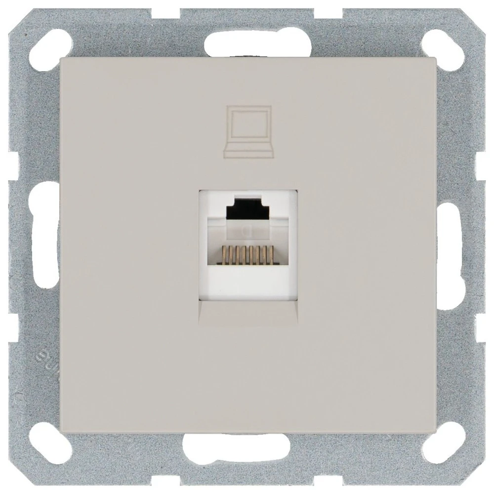 Интернет-розетка RJ-45 Jasmart в цвете «Тауп»