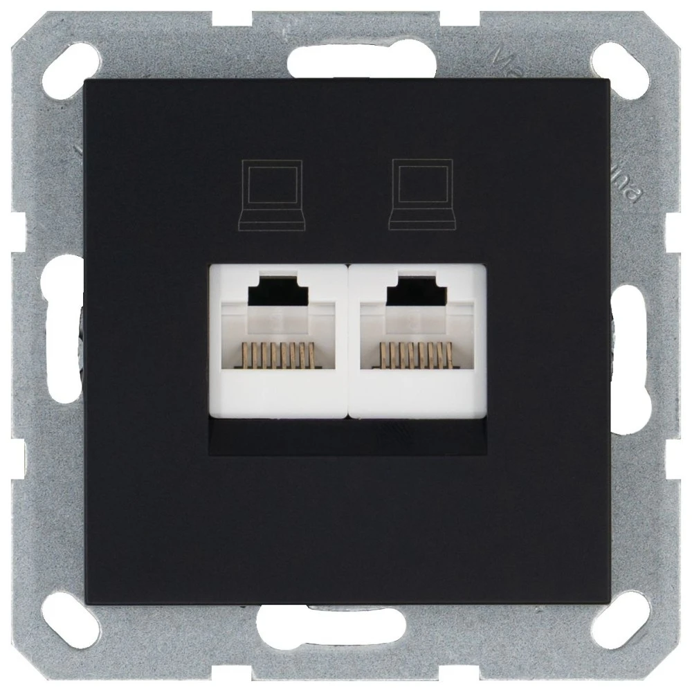 Интернет-розетка RJ-45 Jasmart в цвете «Черный матовый»