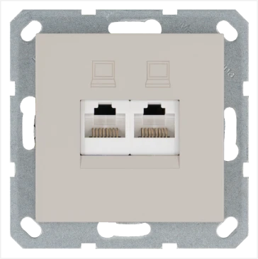 Интернет-розетка RJ-45 Jasmart в цвете «Тауп»