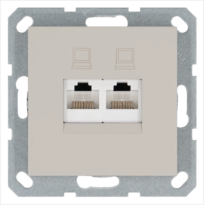 Интернет-розетка RJ-45 Jasmart в цвете «Тауп»