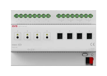 Актуатор-светорегулятор 1-10В, 4 канала, 16А KNX Secure