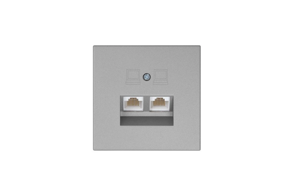 Интернет-розетка RJ-45 Jasmart в цвете «Никель»