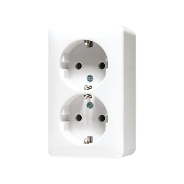 SCHUKO®-розетка, 2-постовая, Safety Plus, белый