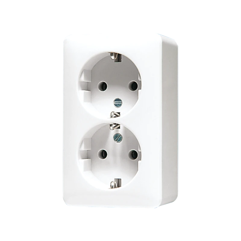 SCHUKO®-розетка, 2-постовая, Safety Plus, белый