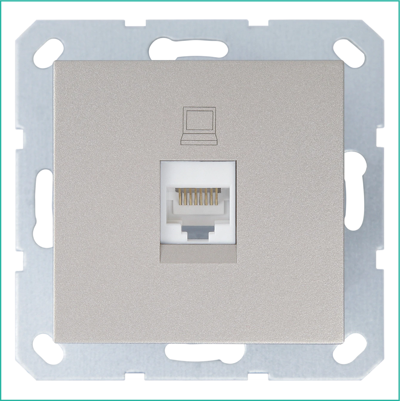 Интернет-розетка RJ-45 Jasmart в цвете «Шампань»