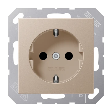 SCHUKO®-розетка, Safety Plus, Дюропласт лакированный, цвет шампанского