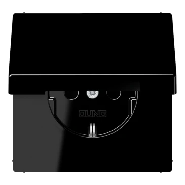 SCHUKO®-розетка, Термопласт, чёрный