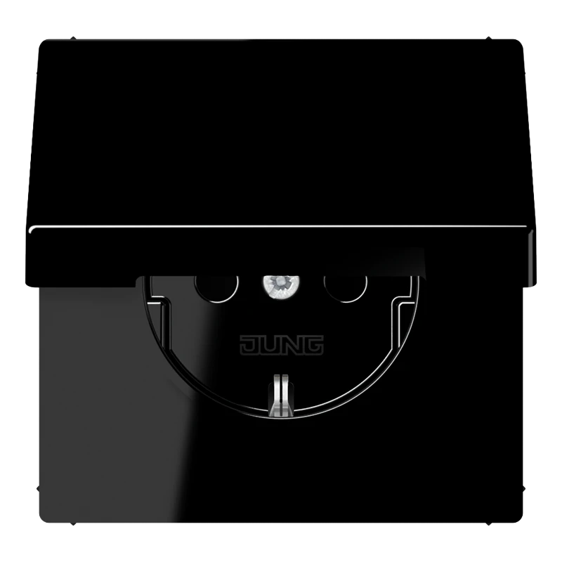 SCHUKO®-розетка, Термопласт, чёрный
