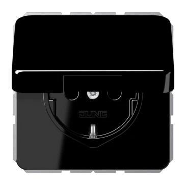 SCHUKO®-розетка, Термопласт, чёрный
