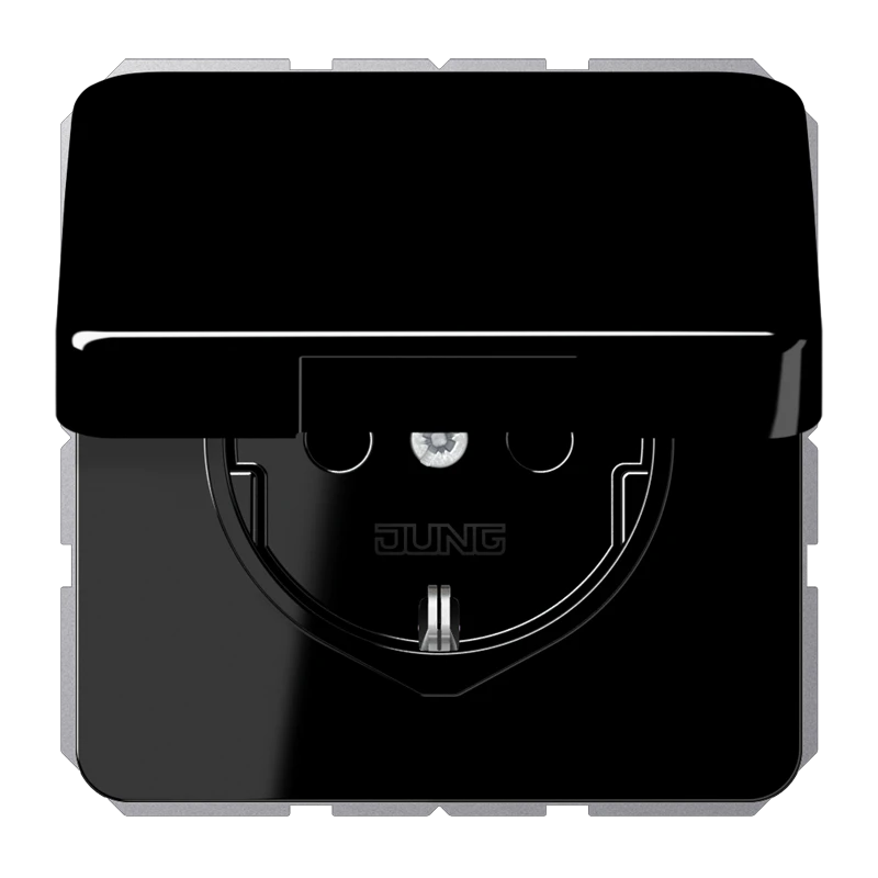 SCHUKO®-розетка, Термопласт, чёрный