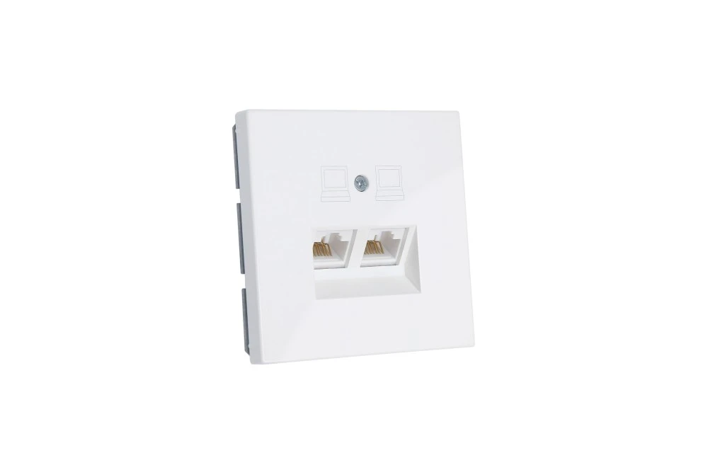 Интернет-розетка RJ-45 Jasmart в цвете «Белый глянцевый»