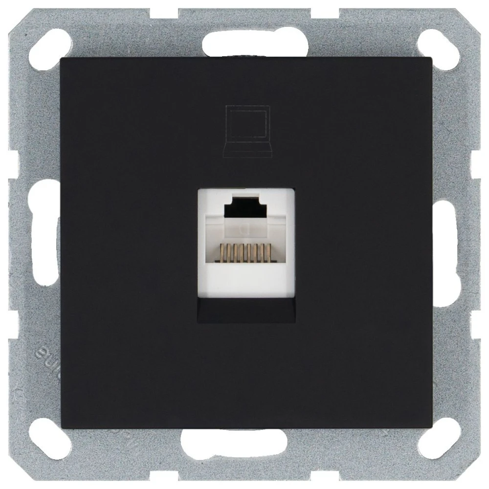 Интернет-розетка RJ-45 Jasmart в цвете «Черный матовый»