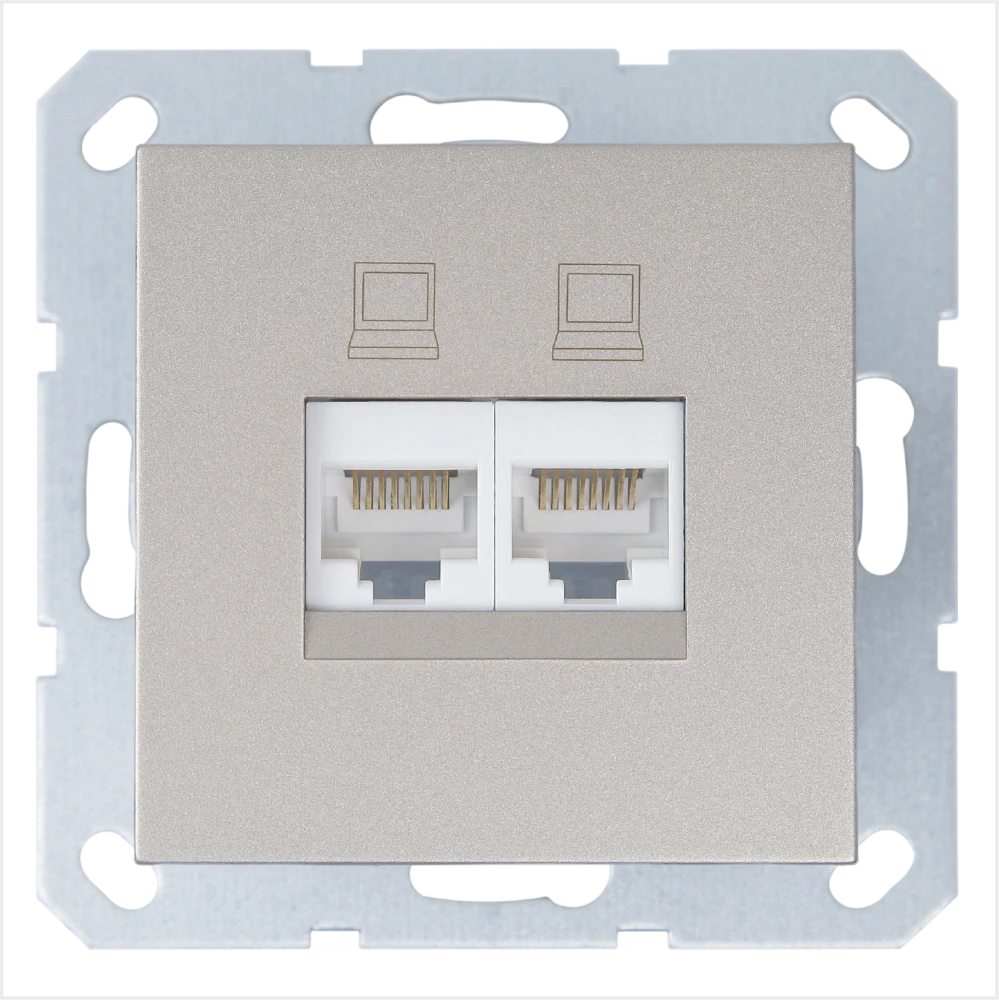 Интернет-розетка RJ-45 Jasmart в цвете «Шампань»