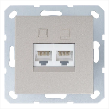 Интернет-розетка RJ-45 Jasmart в цвете «Шампань»