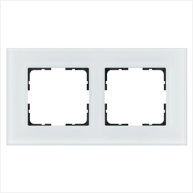 Рамка Jasmart на 2 поста в цвете «Стекло White Glass»