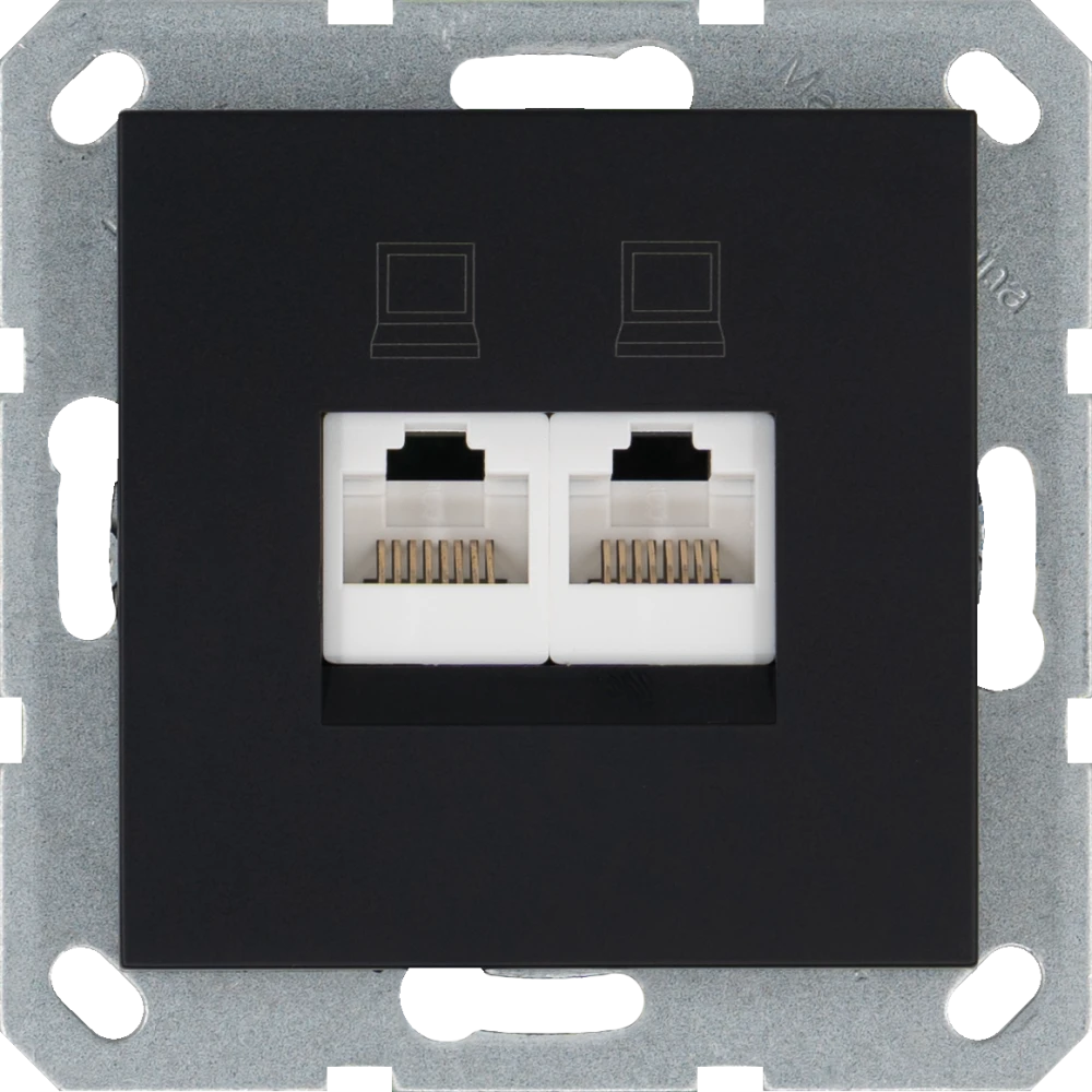 Интернет-розетка RJ-45 Jasmart в цвете «Черный матовый»